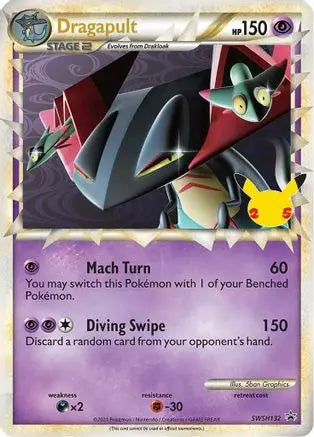 Dragapult SWSH132 - Celebrations Promo SWSH: Sword & Shield Promo Cards Pokemon Single Squirtle Squad Card Shop.