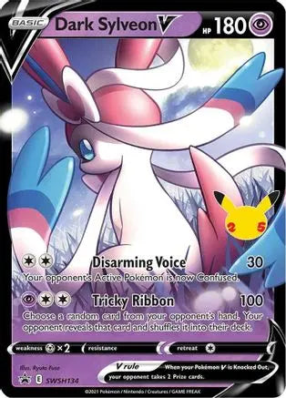 Dark Sylveon V SWSH134 - Celebrations Promo SWSH: Sword & Shield Promo Cards Pokemon Single Squirtle Squad Card Shop.