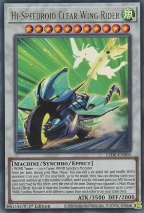 Hi-Speedroid Clear Wing Rider (LED8-EN006) - Legendary Duelists: Synchro Storm 1st Edition Legendary Duelists: Synchro Storm Yugioh Single Squirtle Squad Card Shop.