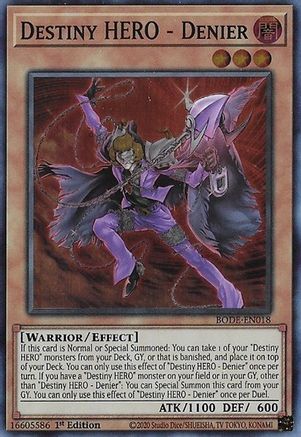 Destiny HERO - Denier (BODE-EN018) - Burst of Destiny 1st Edition Burst of Destiny Yugioh Single Squirtle Squad Card Shop.