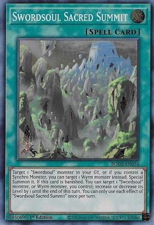 Swordsoul Sacred Summit (BODE-EN054) - Burst of Destiny 1st Edition Burst of Destiny Yugioh Single Squirtle Squad Card Shop.