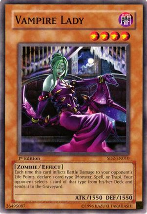 Vampire Lady (SD2-EN010) - Structure Deck: Zombie Madness Unlimited Structure Deck: Zombie Madness Yugioh Single Squirtle Squad Card Shop.
