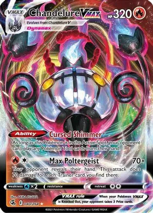 Chandelure VMAX 040 - Holofoil SWSH08 Fusion Strike - Ultra Rare SWSH08: Fusion Strike Pokemon Single Squirtle Squad Card Shop.