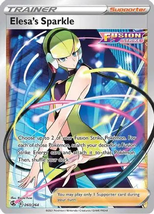 Elesa's Sparkle (Full Art) 260 - Holofoil SWSH08 Fusion Strike - Ultra Rare SWSH08: Fusion Strike Pokemon Single Squirtle Squad Card Shop.