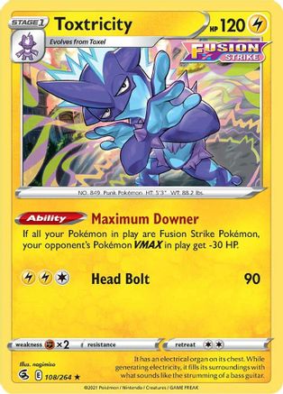 Toxtricity (108) (108) 108 - Holofoil SWSH08 Fusion Strike - Holo Rare SWSH08: Fusion Strike Pokemon Single Squirtle Squad Card Shop.