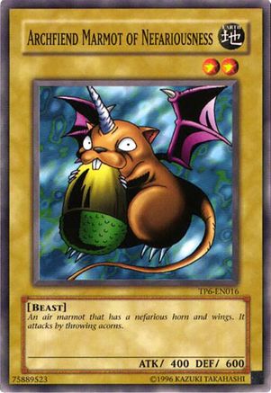 Archfiend Marmot of Nefariousness (TP6-EN016) - Tournament Pack 6 Unlimited Tournament Pack 6 Yugioh Single Squirtle Squad Card Shop.