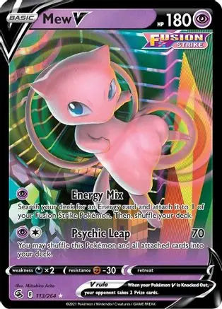 Mew V 113 - Holofoil SWSH08 Fusion Strike - Ultra Rare
