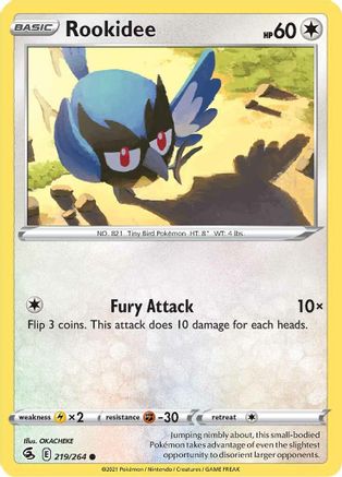 Rookidee 219 SWSH08 Fusion Strike - Common SWSH08: Fusion Strike Pokemon Single Squirtle Squad Card Shop.