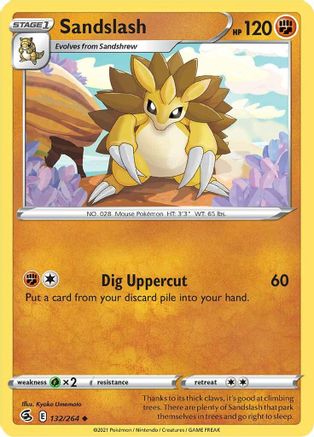 Sandslash 132 - Reverse Holofoil SWSH08 Fusion Strike - Uncommon SWSH08: Fusion Strike Pokemon Single Squirtle Squad Card Shop.