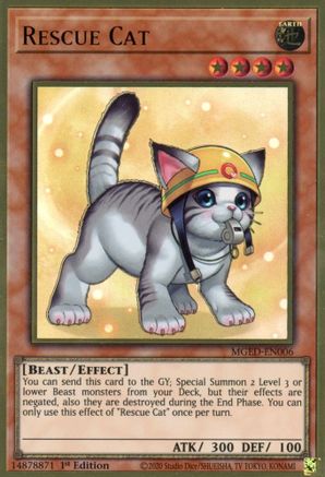 Rescue Cat (Alternate Art) (MGED-EN006) - Maximum Gold: El Dorado 1st Edition Maximum Gold: El Dorado Yugioh Single Squirtle Squad Card Shop.