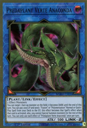 Predaplant Verte Anaconda (MGED-EN036) - Maximum Gold: El Dorado 1st Edition Maximum Gold: El Dorado Yugioh Single Squirtle Squad Card Shop.