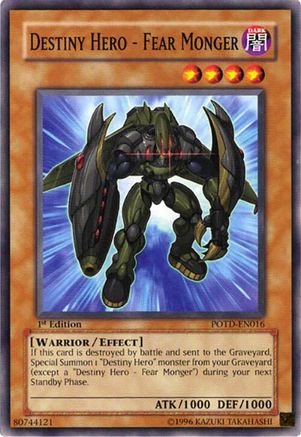 Destiny Hero - Fear Monger (POTD-EN016) - Power of the Duelist 1st Edition Power of the Duelist Yugioh Single Squirtle Squad Card Shop.