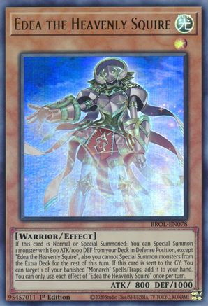 Edea the Heavenly Squire (BROL-EN078) - Brothers of Legend 1st Edition Brothers of Legend Yugioh Single Squirtle Squad Card Shop.