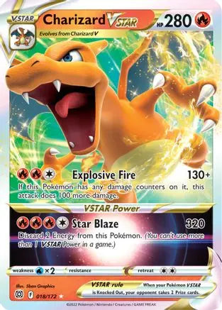 Charizard VSTAR 018 - Holofoil SWSH09 Brilliant Stars - Ultra Rare SWSH09: Brilliant Stars Pokemon Single Squirtle Squad Card Shop.