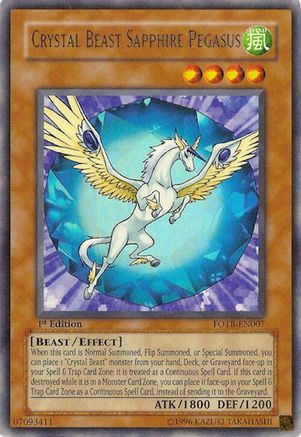 Crystal Beast Sapphire Pegasus (FOTB-EN007) - Force of the Breaker 1st Edition Force of the Breaker Yugioh Single Squirtle Squad Card Shop.