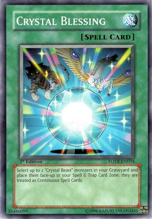 Crystal Blessing (FOTB-EN034) - Force of the Breaker 1st Edition Force of the Breaker Yugioh Single Squirtle Squad Card Shop.