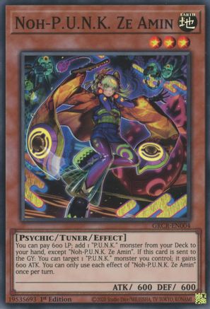 Noh-P.U.N.K. Ze Amin (GRCR-EN004) - The Grand Creators 1st Edition The Grand Creators Yugioh Single Squirtle Squad Card Shop.