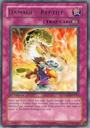 Damage = Reptile (TAEV-EN067) - Tactical Evolution 1st Edition Tactical Evolution Yugioh Single Squirtle Squad Card Shop.