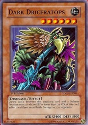 Dark Driceratops (SD09-EN006) - Structure Deck: Dinosaur's Rage 1st Edition Structure Deck: Dinosaur's Rage Yugioh Single Squirtle Squad Card Shop.