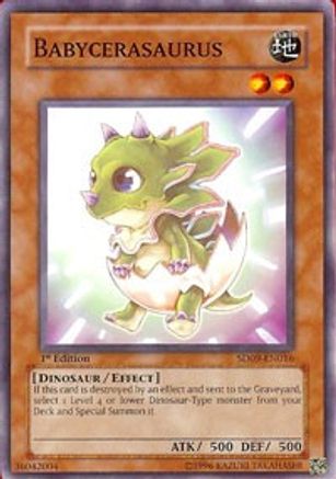 Babycerasaurus (SD09-EN016) - Structure Deck: Dinosaur's Rage 1st Edition Structure Deck: Dinosaur's Rage Yugioh Single Squirtle Squad Card Shop.