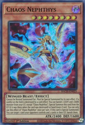 Chaos Nephthys (BACH-EN025) - Battle of Chaos 1st Edition Battle of Chaos Yugioh Single Squirtle Squad Card Shop.