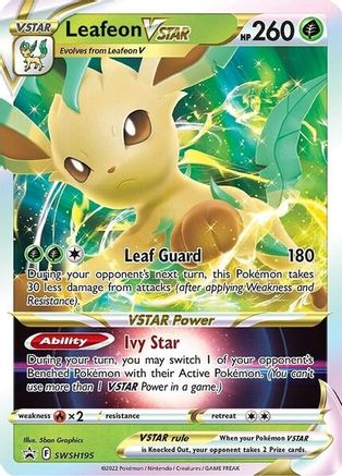 Leafeon VSTAR SWSH195 - Holofoil SWSH Sword & Shield Promo Cards - Promo SWSH: Sword & Shield Promo Cards Pokemon Single Squirtle Squad Card Shop.