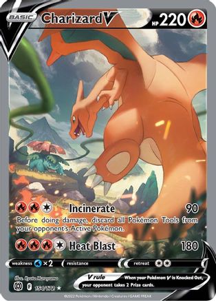 Charizard V (Alternate Full Art) 154 - Holofoil SWSH09 Brilliant Stars - Ultra Rare SWSH09: Brilliant Stars Pokemon Single Squirtle Squad Card Shop.