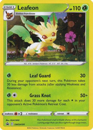 Leafeon SWSH191 - Holofoil SWSH Sword & Shield Promo Cards - Promo SWSH: Sword & Shield Promo Cards Pokemon Single Squirtle Squad Card Shop.