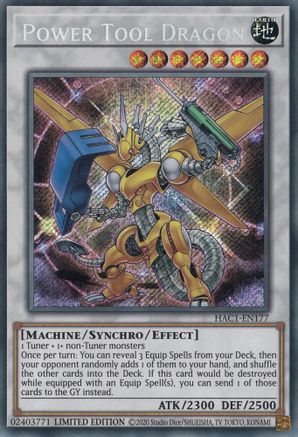 Power Tool Dragon (HAC1-EN177) - Hidden Arsenal: Chapter 1 Limited Hidden Arsenal: Chapter 1 Yugioh Single Squirtle Squad Card Shop.