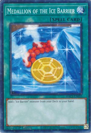 Medallion of the Ice Barrier (Duel Terminal) (HAC1-EN055) - Hidden Arsenal: Chapter 1 1st Edition Hidden Arsenal: Chapter 1 Yugioh Single Squirtle Squad Card Shop.