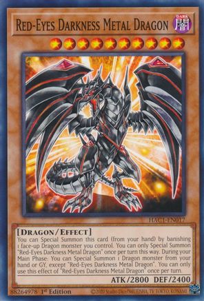 Red-Eyes Darkness Metal Dragon (HAC1-EN017) - Hidden Arsenal: Chapter 1 1st Edition Hidden Arsenal: Chapter 1 Yugioh Single Squirtle Squad Card Shop.