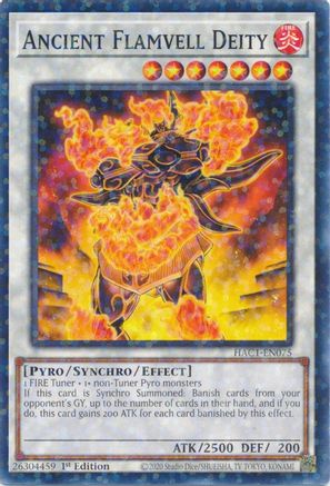 Ancient Flamvell Deity (Duel Terminal) (HAC1-EN075) - Hidden Arsenal: Chapter 1 1st Edition Hidden Arsenal: Chapter 1 Yugioh Single Squirtle Squad Card Shop.