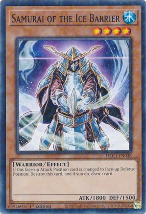 Samurai of the Ice Barrier (Duel Terminal) (HAC1-EN038) - Hidden Arsenal: Chapter 1 1st Edition Hidden Arsenal: Chapter 1 Yugioh Single Squirtle Squad Card Shop.
