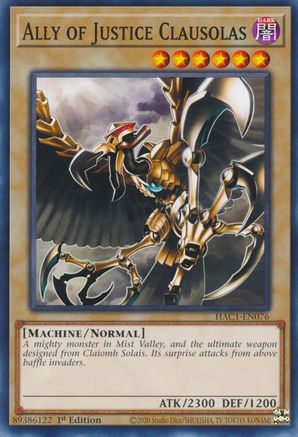 Ally of Justice Clausolas (HAC1-EN076) - Hidden Arsenal: Chapter 1 1st Edition Hidden Arsenal: Chapter 1 Yugioh Single Squirtle Squad Card Shop.