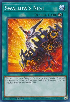 Swallow's Nest (HAC1-EN171) - Hidden Arsenal: Chapter 1 1st Edition Hidden Arsenal: Chapter 1 Yugioh Single Squirtle Squad Card Shop.