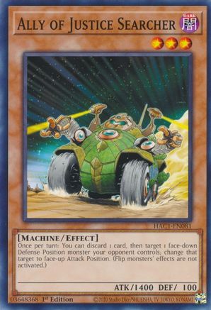 Ally of Justice Searcher (HAC1-EN081) - Hidden Arsenal: Chapter 1 1st Edition Hidden Arsenal: Chapter 1 Yugioh Single Squirtle Squad Card Shop.