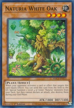 Naturia White Oak (HAC1-EN115) - Hidden Arsenal: Chapter 1 1st Edition Hidden Arsenal: Chapter 1 Yugioh Single Squirtle Squad Card Shop.