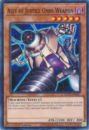 Ally of Justice Omni-Weapon (Duel Terminal) (HAC1-EN087) - Hidden Arsenal: Chapter 1 1st Edition Hidden Arsenal: Chapter 1 Yugioh Single Squirtle Squad Card Shop.