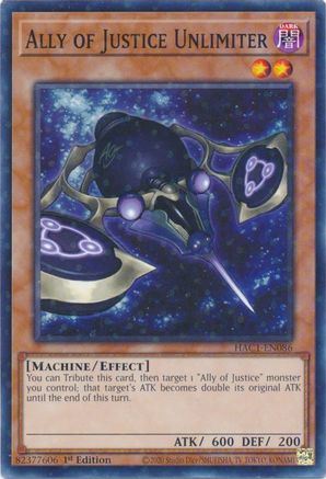 Ally of Justice Unlimiter (Duel Terminal) (HAC1-EN086) - Hidden Arsenal: Chapter 1 1st Edition Hidden Arsenal: Chapter 1 Yugioh Single Squirtle Squad Card Shop.