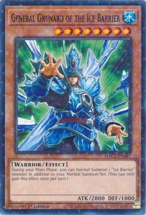 General Grunard of the Ice Barrier (Duel Terminal) (HAC1-EN042) - Hidden Arsenal: Chapter 1 1st Edition Hidden Arsenal: Chapter 1 Yugioh Single Squirtle Squad Card Shop.