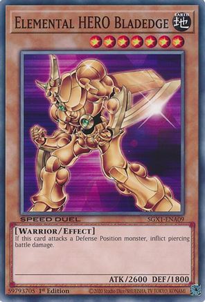 Elemental HERO Bladedge (SGX1-ENA09) - Speed Duel GX: Duel Academy Box 1st Edition Speed Duel GX: Duel Academy Box Yugioh Single Squirtle Squad Card Shop.