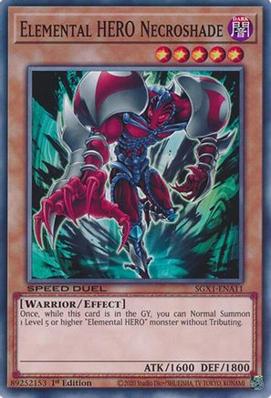 Elemental HERO Necroshade (SGX1-ENA11) - Speed Duel GX: Duel Academy Box 1st Edition Speed Duel GX: Duel Academy Box Yugioh Single Squirtle Squad Card Shop.