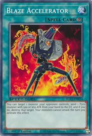 Blaze Accelerator (SGX1-ENH14) - Speed Duel GX: Duel Academy Box 1st Edition Speed Duel GX: Duel Academy Box Yugioh Single Squirtle Squad Card Shop.