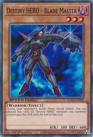 Destiny HERO - Blade Master (SGX1-ENB04) - Speed Duel GX: Duel Academy Box 1st Edition Speed Duel GX: Duel Academy Box Yugioh Single Squirtle Squad Card Shop.