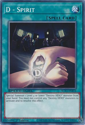 D - Spirit (SGX1-ENB14) - Speed Duel GX: Duel Academy Box 1st Edition Speed Duel GX: Duel Academy Box Yugioh Single Squirtle Squad Card Shop.