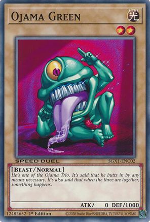Ojama Green (SGX1-ENC02) - Speed Duel GX: Duel Academy Box 1st Edition Speed Duel GX: Duel Academy Box Yugioh Single Squirtle Squad Card Shop.