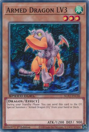 Armed Dragon LV3 (SGX1-ENC06) - Speed Duel GX: Duel Academy Box 1st Edition Speed Duel GX: Duel Academy Box Yugioh Single Squirtle Squad Card Shop.