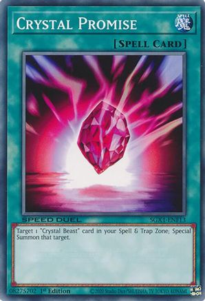 Crystal Promise (SGX1-ENF13) - Speed Duel GX: Duel Academy Box 1st Edition Speed Duel GX: Duel Academy Box Yugioh Single Squirtle Squad Card Shop.