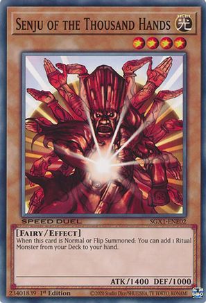 Senju of the Thousand Hands (SGX1-ENE02) - Speed Duel GX: Duel Academy Box 1st Edition Speed Duel GX: Duel Academy Box Yugioh Single Squirtle Squad Card Shop.