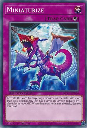 Miniaturize (SGX1-END20) - Speed Duel GX: Duel Academy Box 1st Edition Speed Duel GX: Duel Academy Box Yugioh Single Squirtle Squad Card Shop.